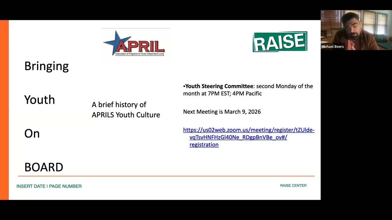 Association of Programs for Rural Independent Living – APRIL’s Youth Programs and Outreach