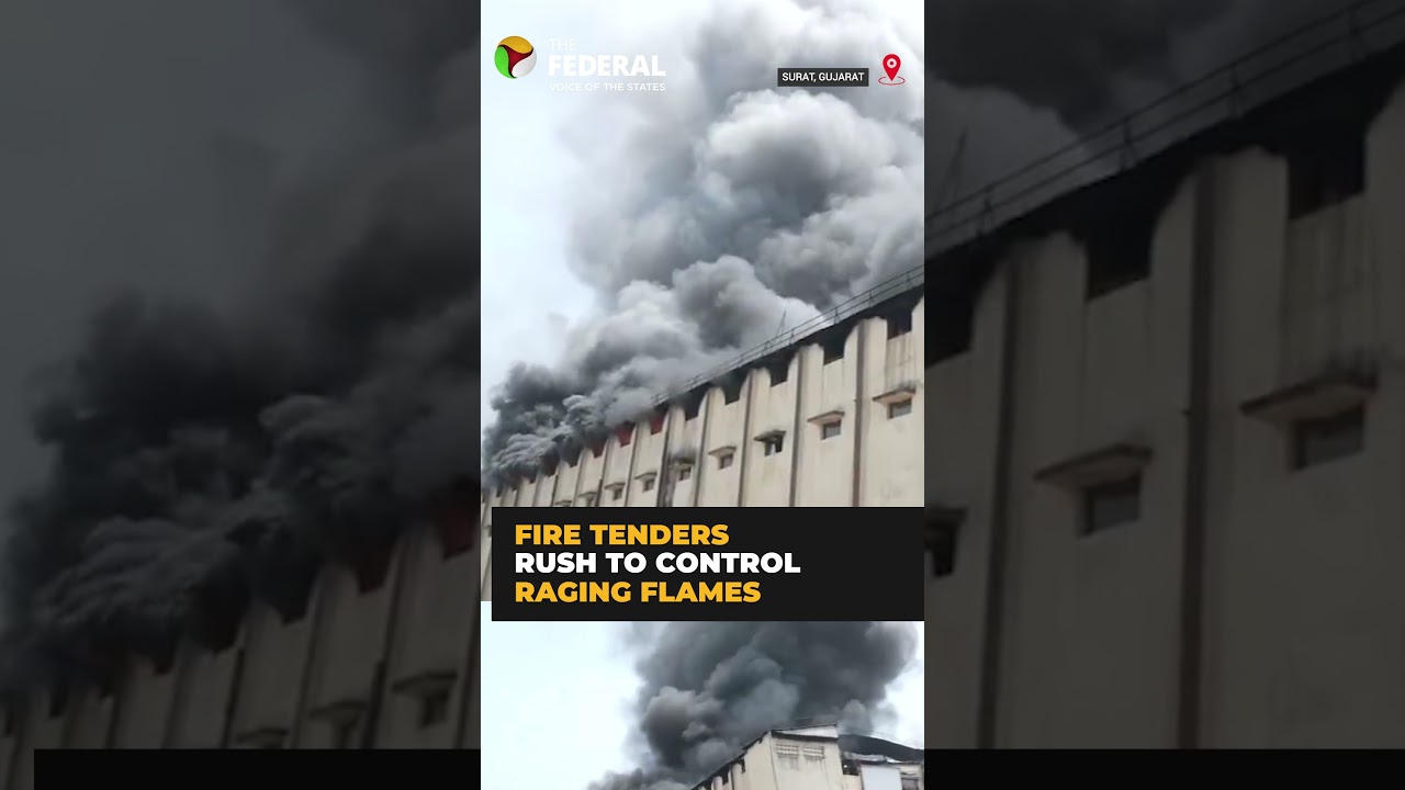 Massive fire breaks out in Surat factory | #shorts