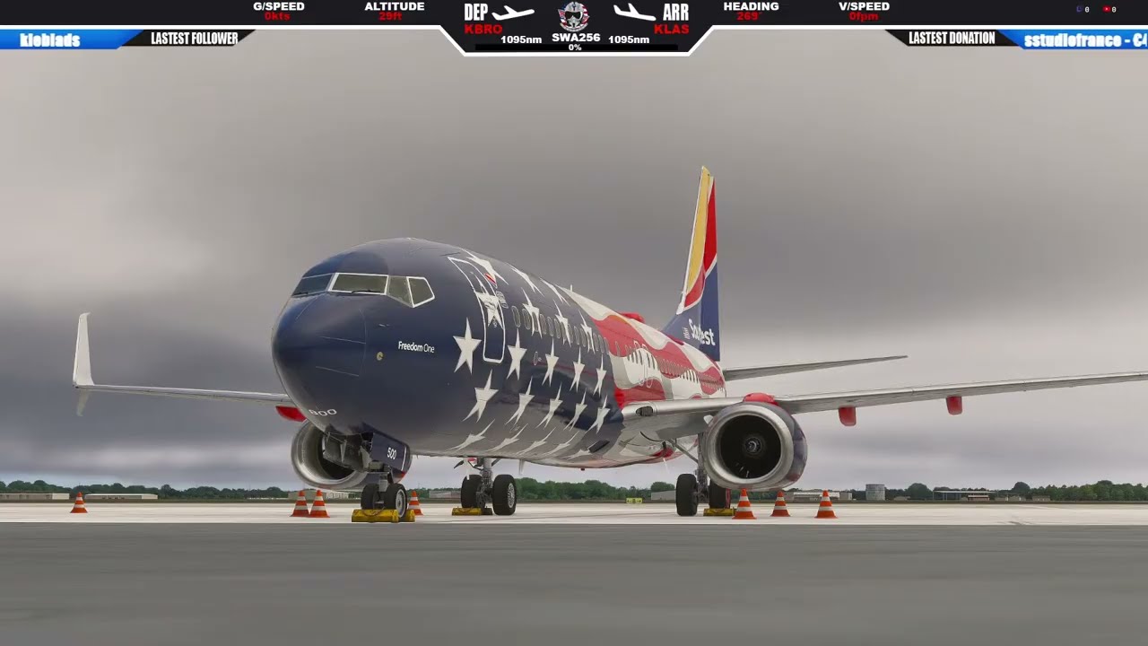 KBRO - KLAS ( Brownsville South SpaceX - Las Vegas ) B738 PMDG, SayIntentions SLC, GSX