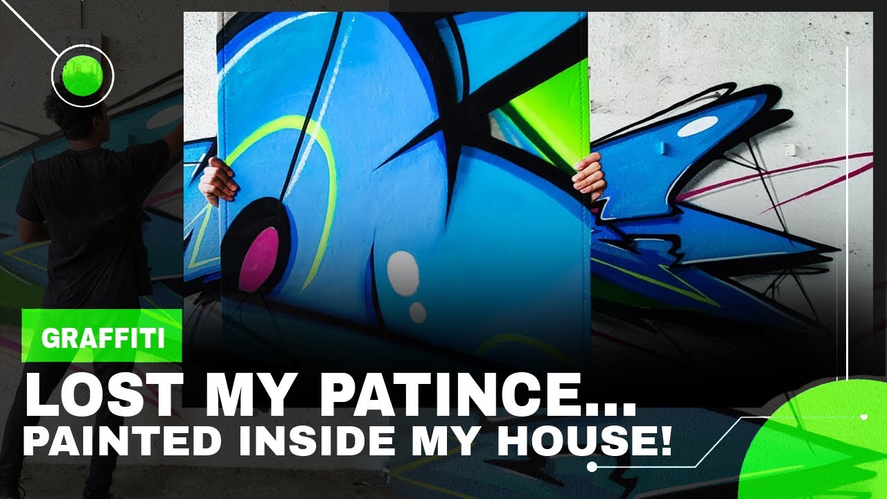 Graffiti - Lost my patience! Painted a piece at my home | Quarantine graffiti | Mooz Graffiti