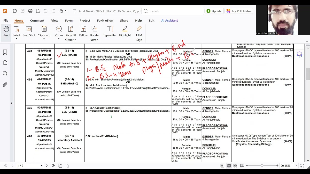 IMPORTANT MEETING on Syllabus for PPSC ESE-14 Educators jobs|OLH MAths