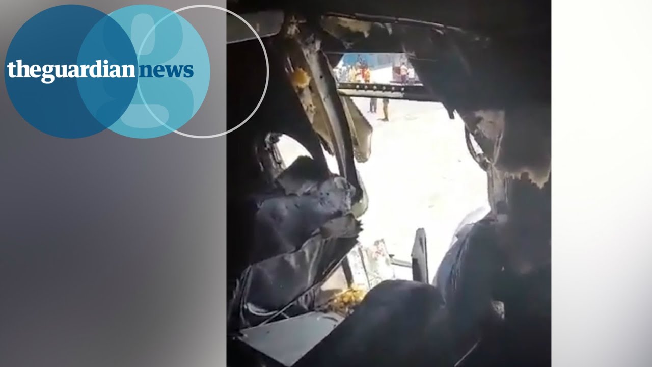 Gaping hole in Somali passenger plane after onboard explosion