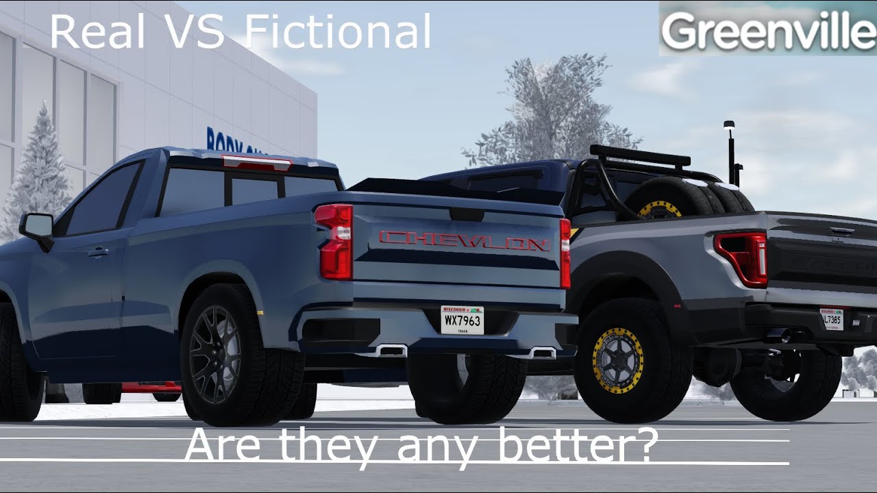 Real VS Fictional Car Comparison Part 2 - Greenville Roblox