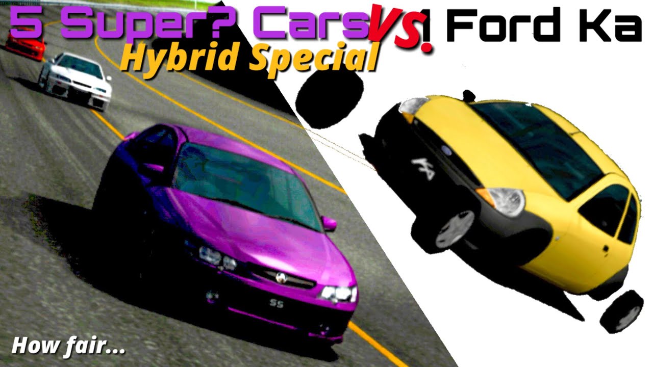 5 Supercars vs. 1 Ford Ka - Hybrid special (Gran Turismo 4 minigame)