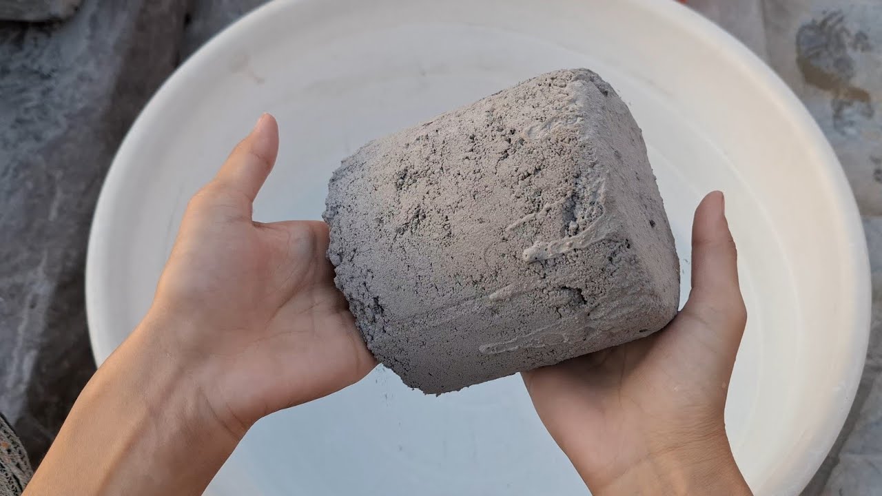 New video Pure cement water crumbling satisfying