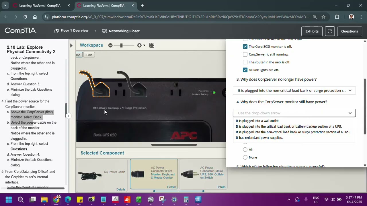 Network+ Cert Master Labs:  Explore Physical Connectivity 2