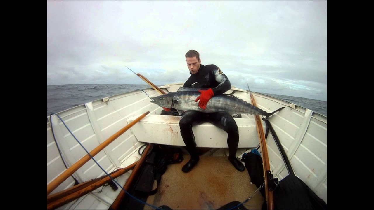 spearfishing wahoo 25  kgs  in new caledonia blue water hunter  .wmv