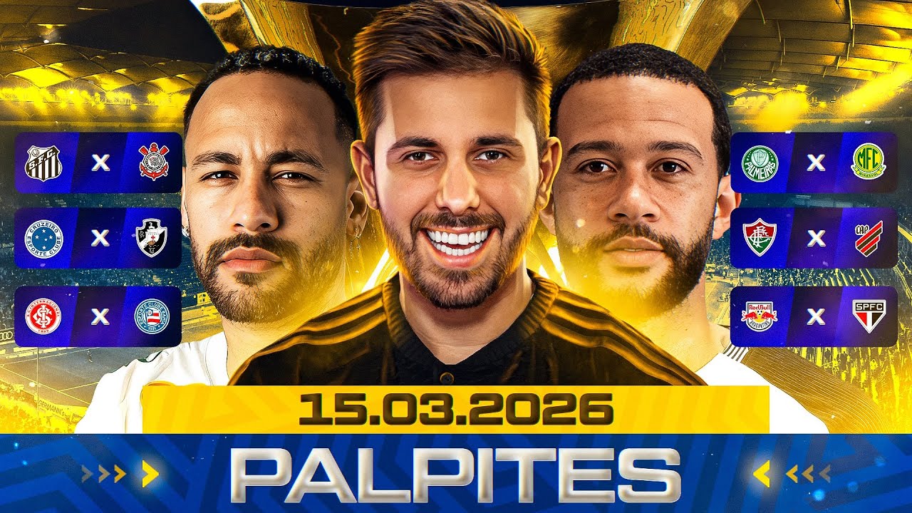 PALPITES DE FUTEBOL DO DIA 15 03 2026 + BILHETE PRONTO E MÚLTIPLA ODD ALTA