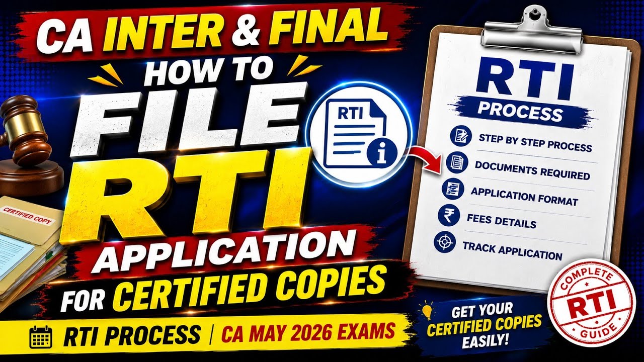 How To apply For Certified Copies From RTI CA Inter Foundation Final |Rti Format | January 2026 Exam