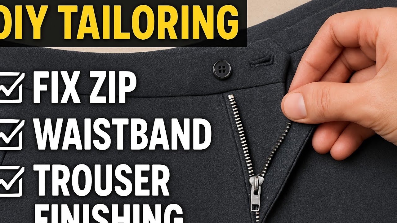DIY Tailoring: Fix Zip, Waistband & Perfect Trouser Finishing Like a Pro!
