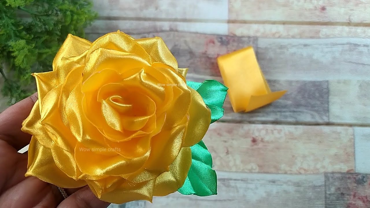 Diy rose flower/DIY Ribbon flowers|Flower making|How to make Ribbon Rose|Ribbon craft