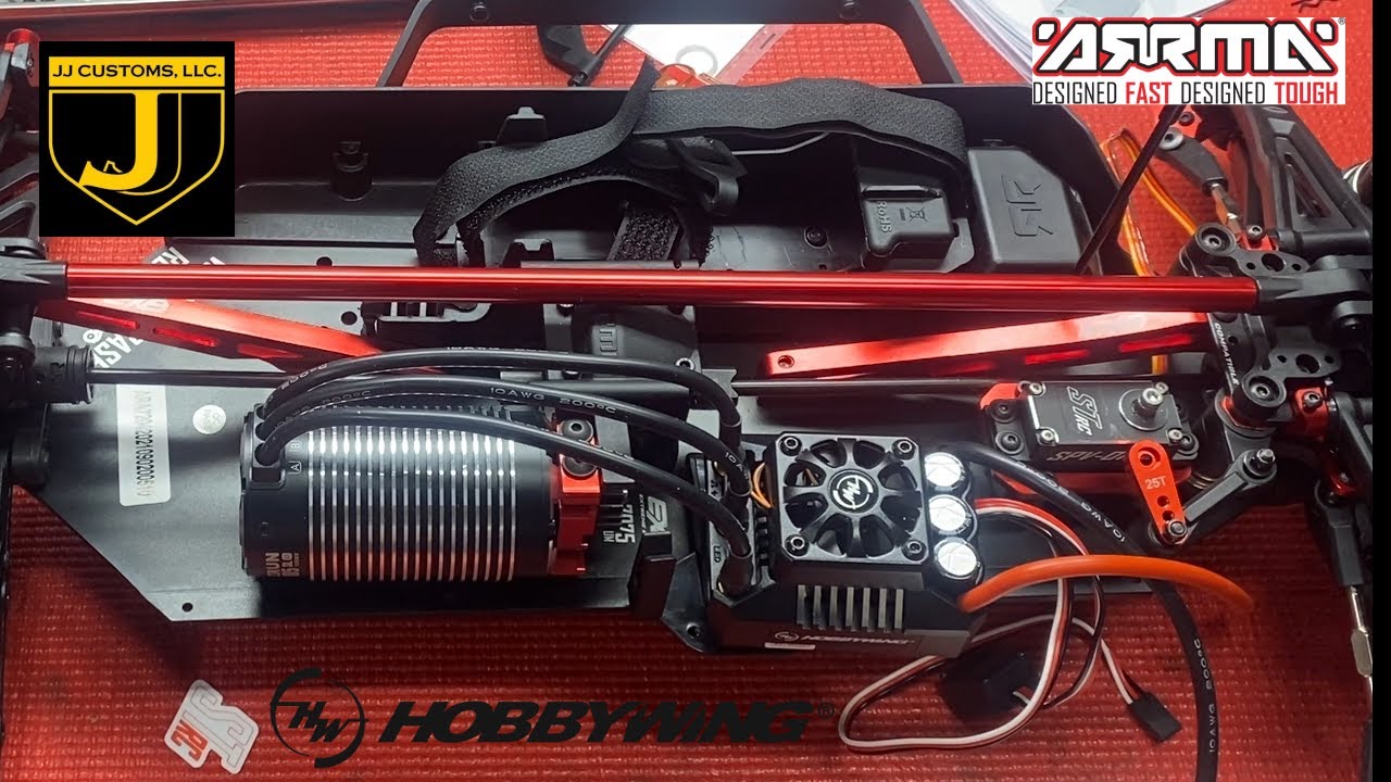 Installing the Hobbywing Max6 esc and 1650 KV Motor in the Arrma Mojave