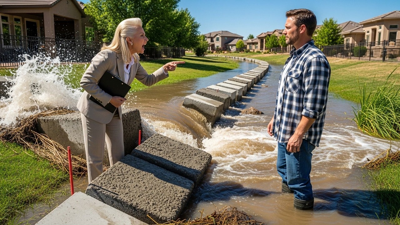 HOA Filled My Natural Creek With Concrete Barriers, Now All Their Luxury Homes Are Flooding Daily