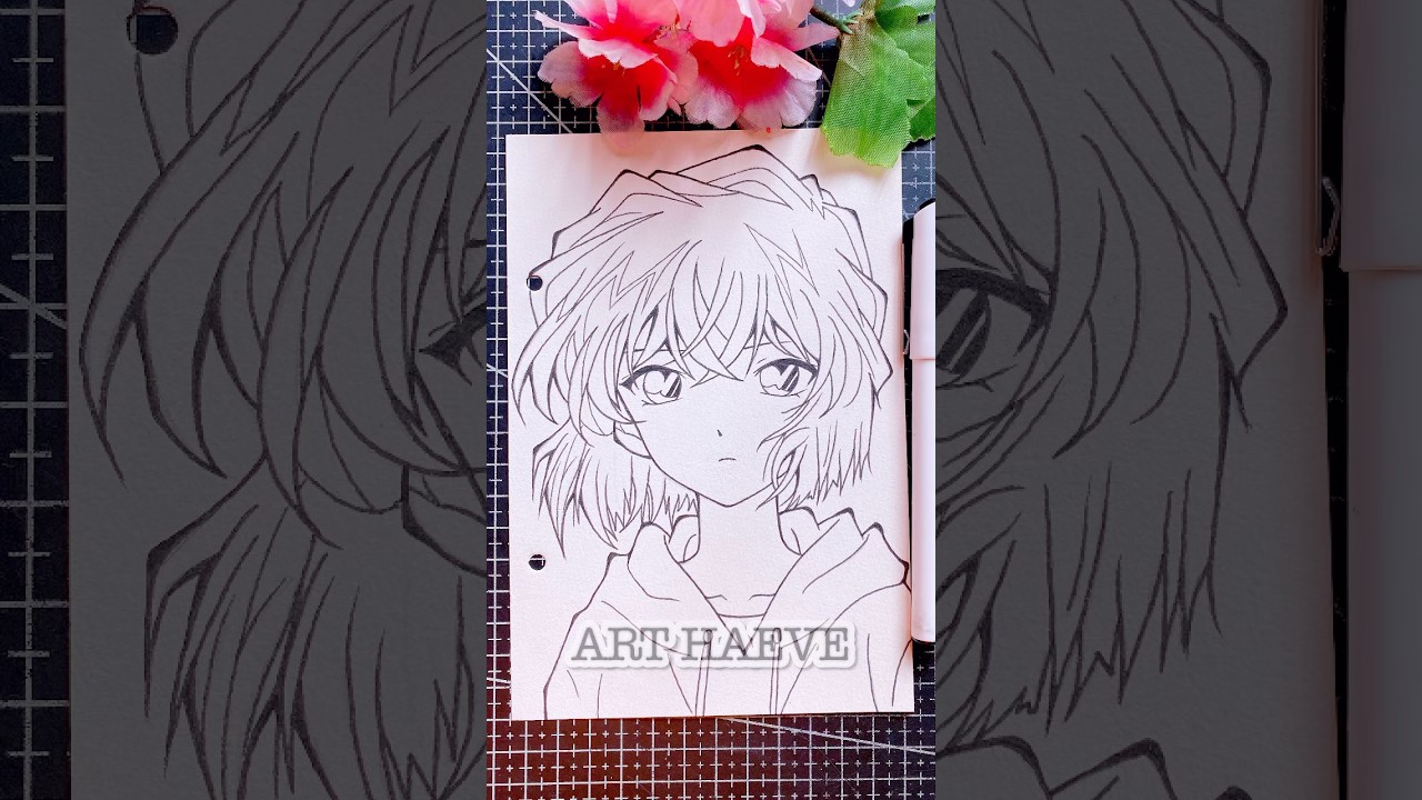 Inking Ai Haibara Sketch✨ #shorts #aihaibara #detectiveconan #drawinganime