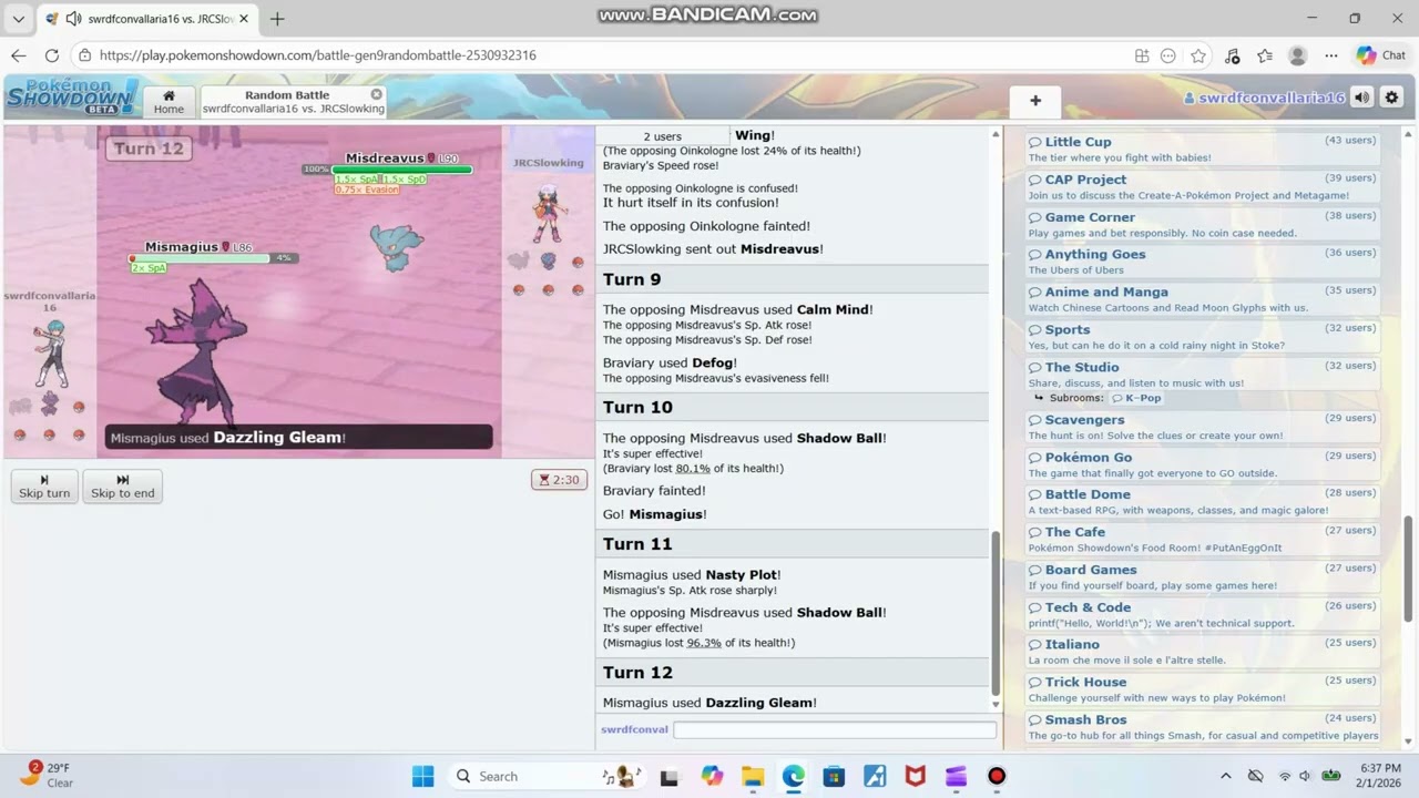 Pokémon Showdown Random battles (81)