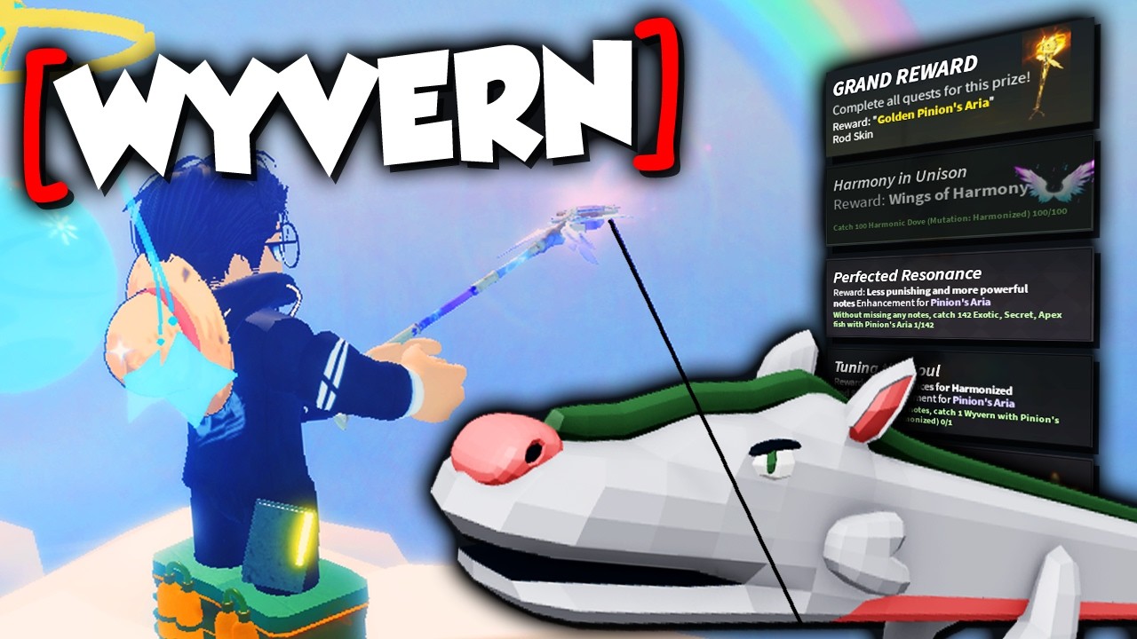 como conseguir WYVERN (Maestria de Caña Pinion's Aria) en FISCH ROBLOX