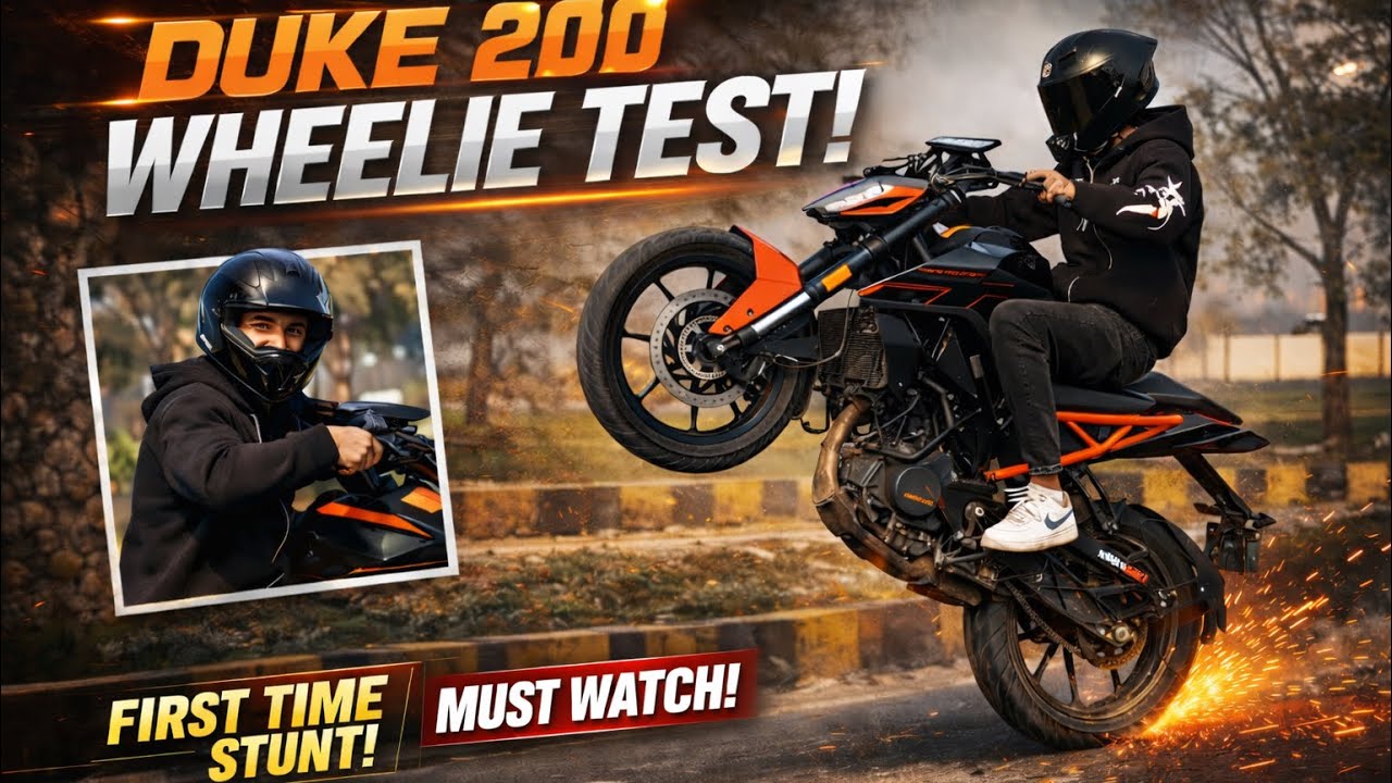 KTM Duke 200 First Time Wheelie | City Ride to Highway 😱 #wheelie #stunt #ktm ￼