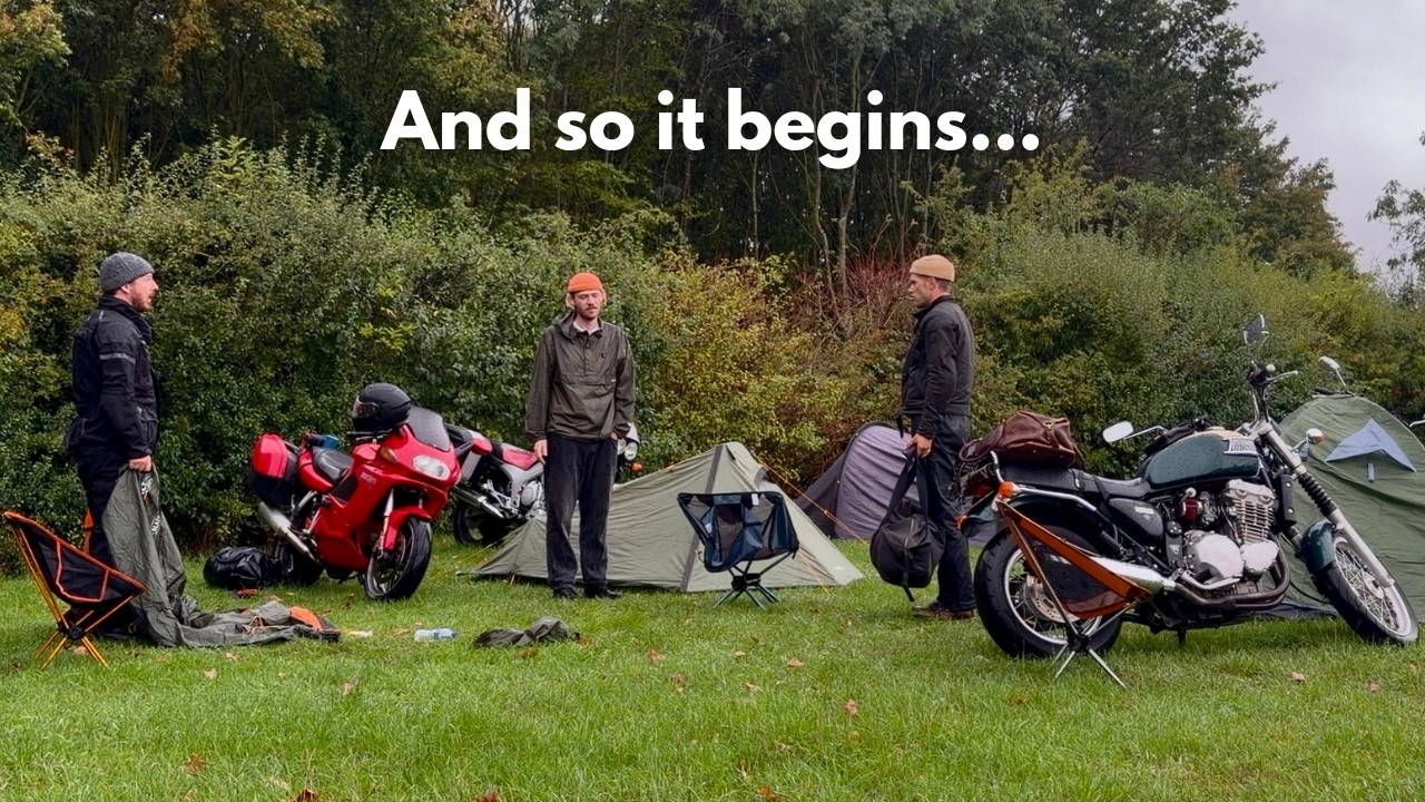 Cztery motocykle za 1500 funt&oacute;w ruszają do Szkocji | Motocyklowy road trip z namiotem
