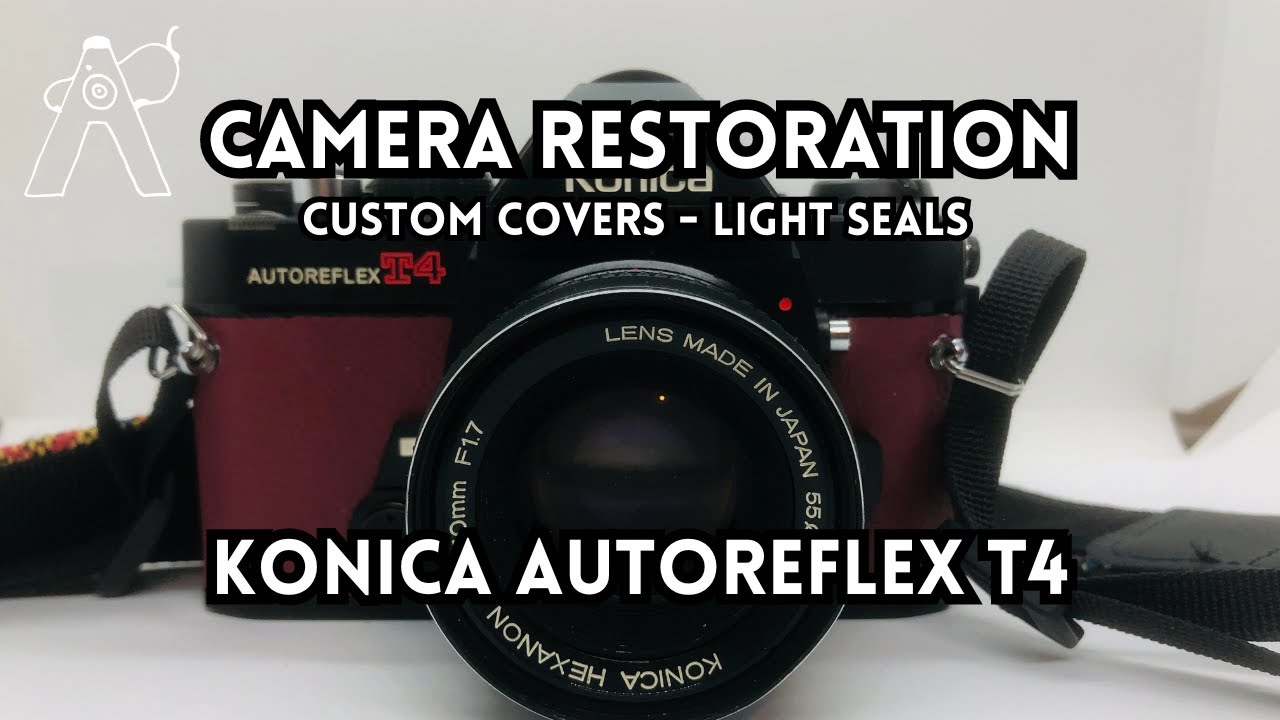 Reviving Konica Autoreflex T4: Wine Red Leather Coverings & Light Seal Replacement