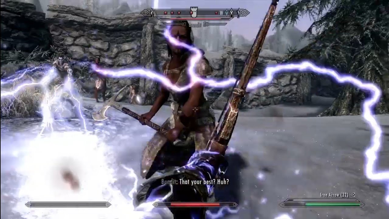 Skyrim. Conjure zombie and bandits. Legendary Difficulty 12
