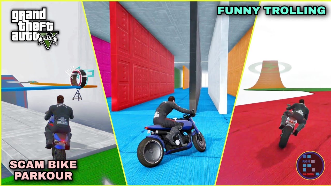 GTA V | Funny Trolling & Full Scam Parkour With RON