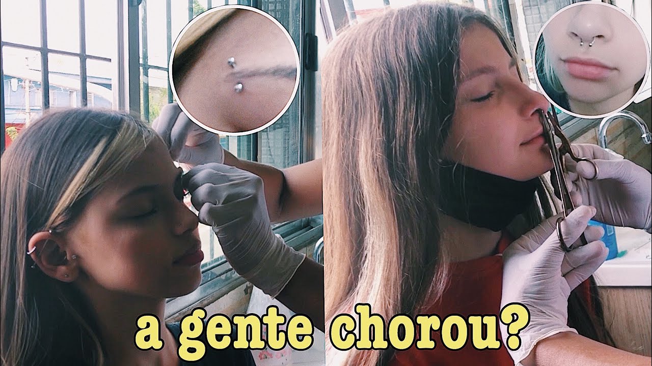 VLOG DO MEU PIERCING NA SOBRANCELHA COM MINHA AMIGA - CHORAMOS???