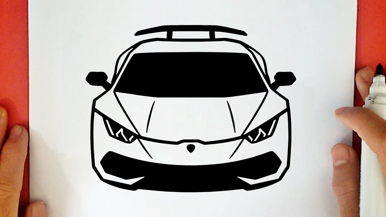 COME DISEGNARE UNA MACCHINA LAMBORGHINI HURACAN VISTA FRONTALE