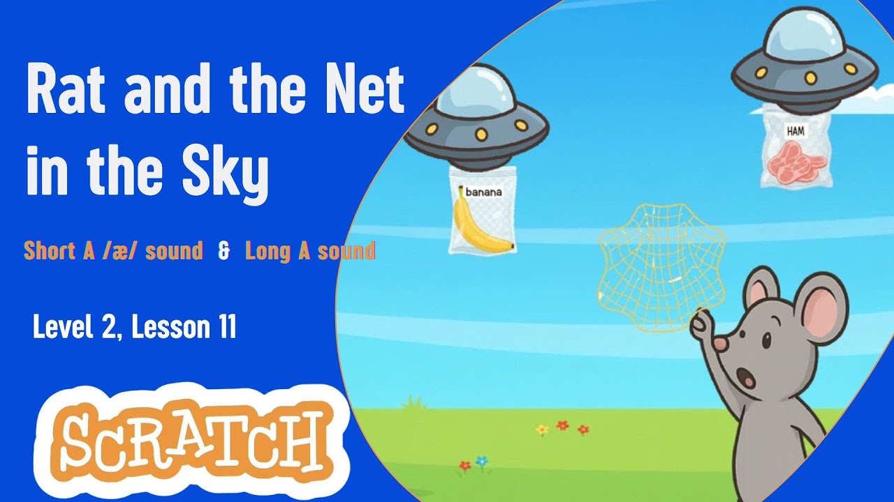 CATCH THE SHORT A! Scratch Tutorial: Learn Cascade Control & Game Logic | Rat and the Net in the Sky
