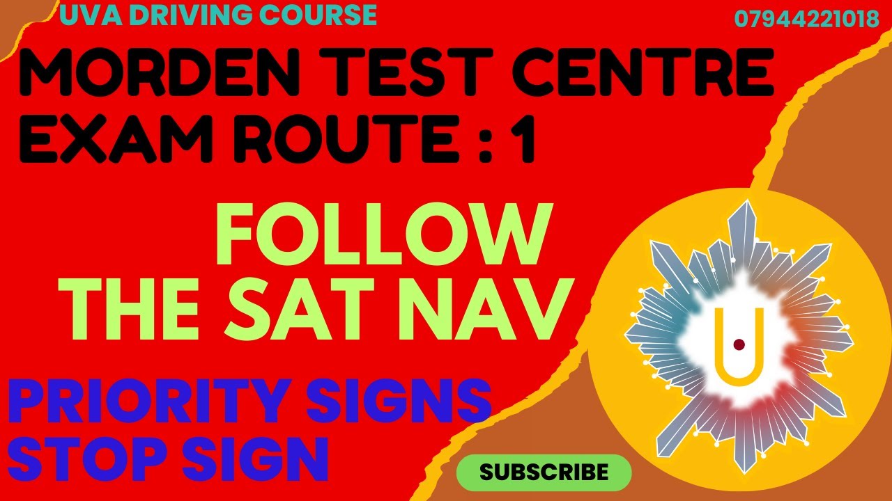 MORDEN REAL DRIVING TEST EXAM ROUTE : 1 | PRIORITY SIGNS & STOP SIGN| FOLLOW SATNAV EXAM ROUTE 2025|