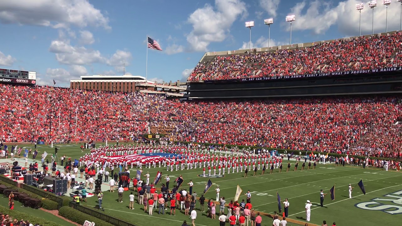 USA National Anthem and F-16 flyover at LSU vs Auburn