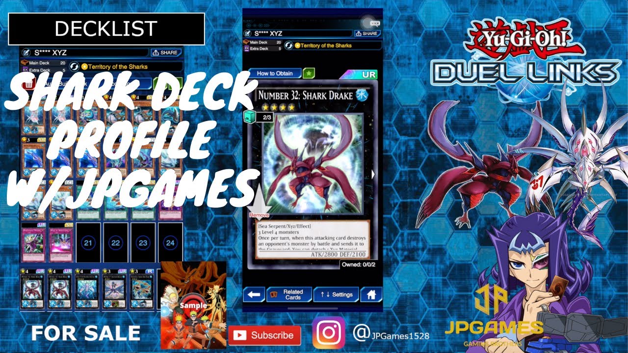 NEW SHARK DRAKE DECK PROFILE!! FT HOPE WOVEN DRAGON SPIDER SHARK | YUGIOH! DUEL LINKS W/JPGAMES