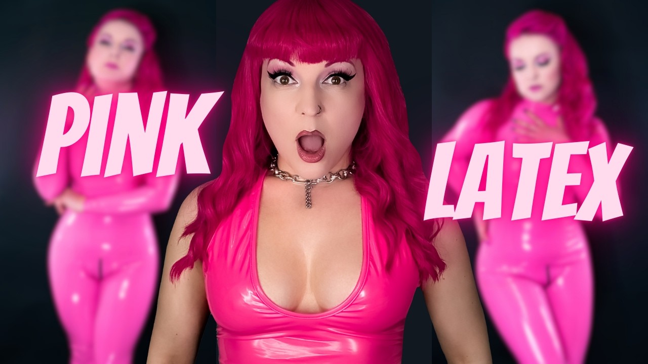 Latex Catsuit Try On - Pink Latex Edition