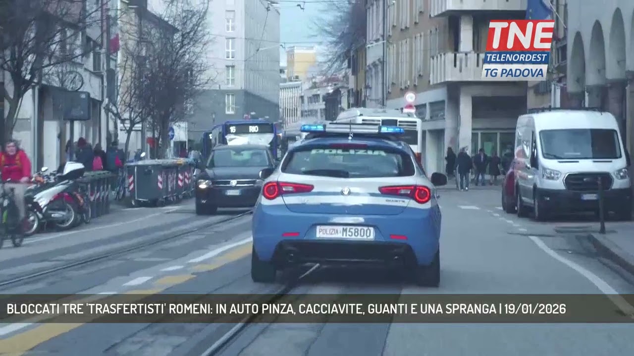 BLOCCATI TRE 'TRASFERTISTI' ROMENI: IN AUTO PINZA, CACCIAVITE, GUANTI E UNA SPRANGA | 19/01/2026