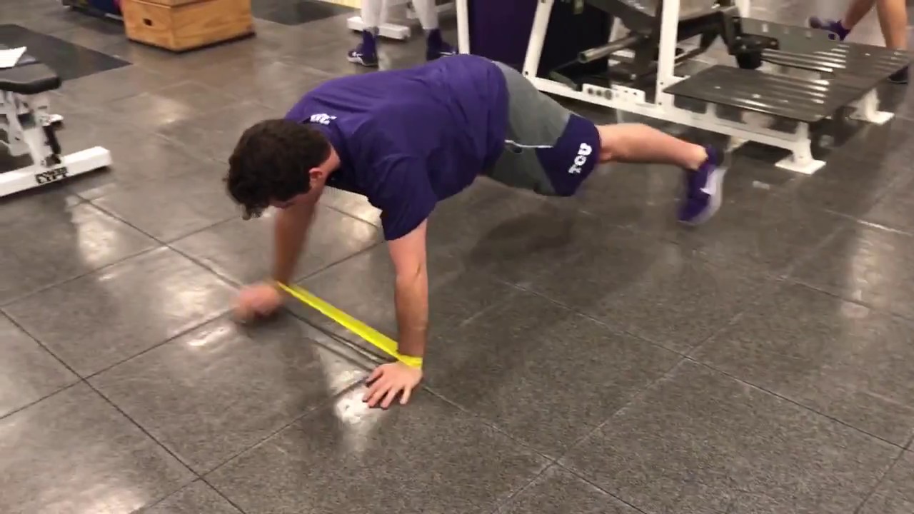 Lateral Band Push-up Walks