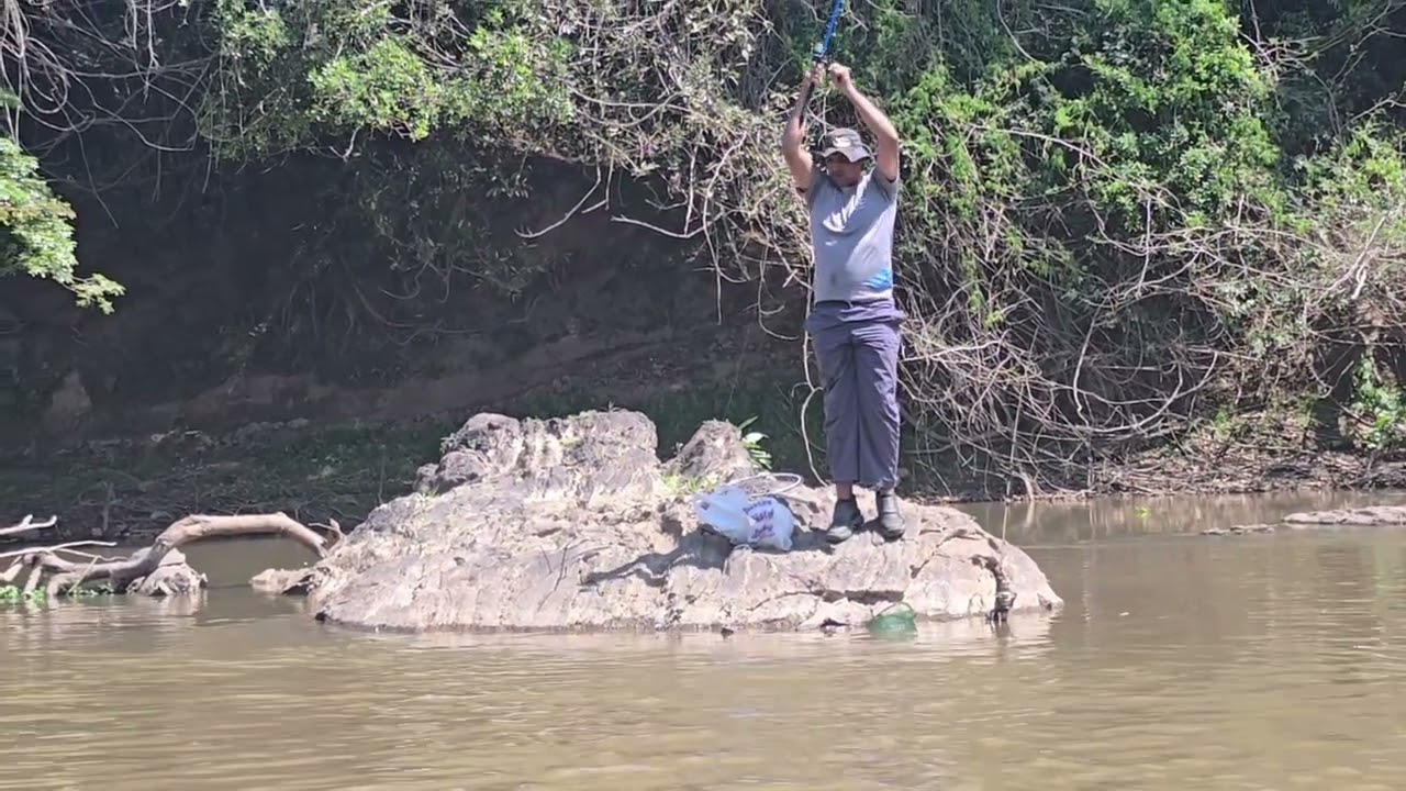 Pescaria  piapara no rio Sapucaí  em Pouso Alegre. 