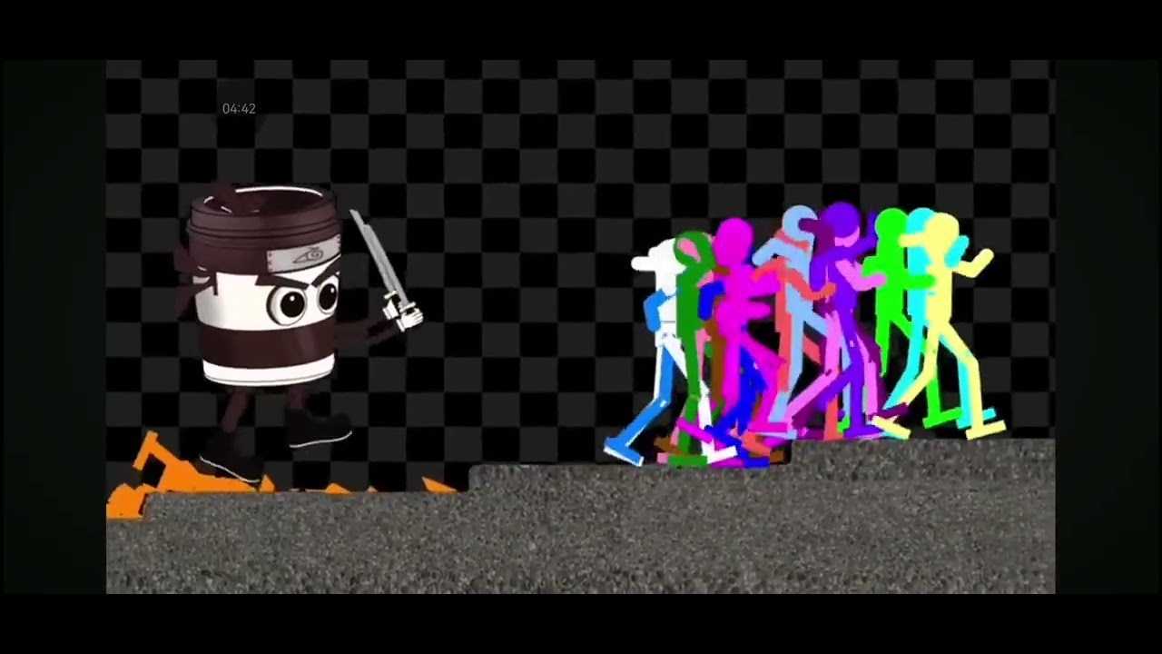 Stickman pero huyendo de capuchino asesino 