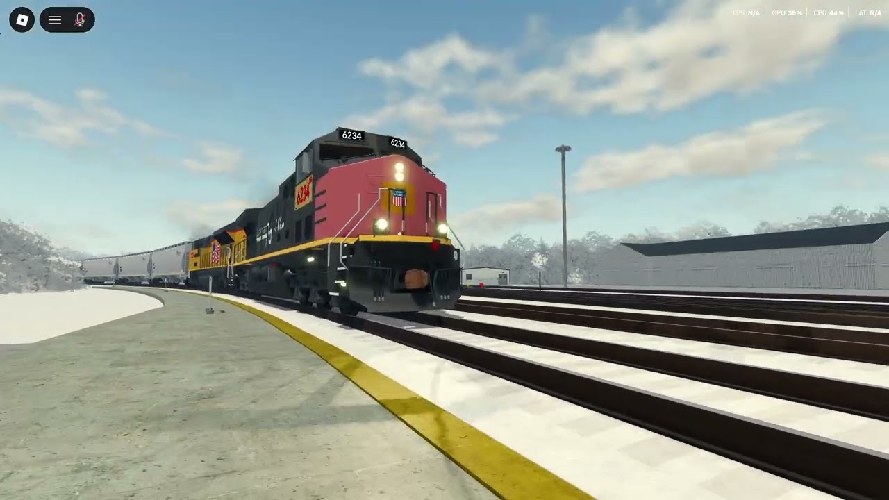 UP Ex SP AC4400CW Leads UP grain Train in Trains Baseplate
