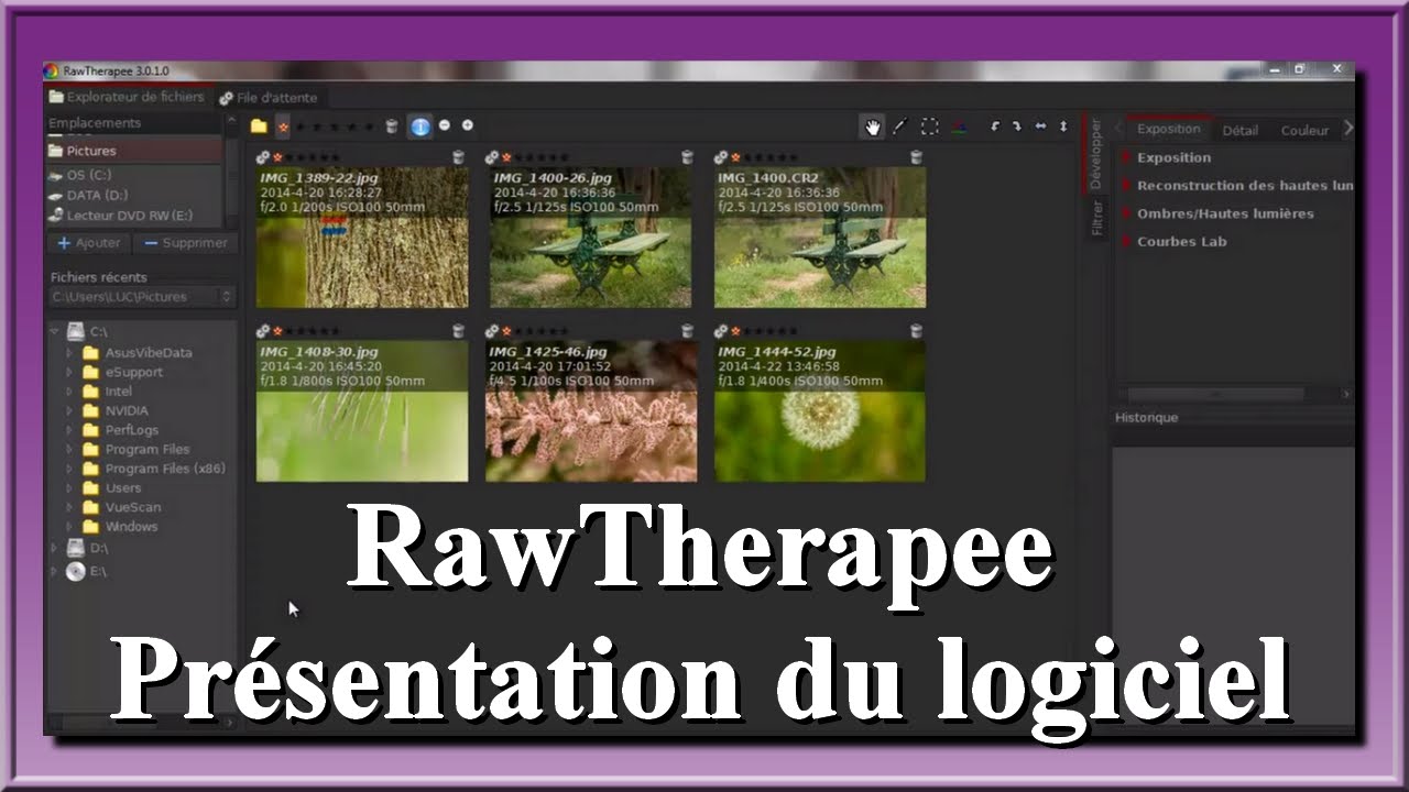 RawTherapee présentation du logiciel, efficace et surtout gratuit ;)