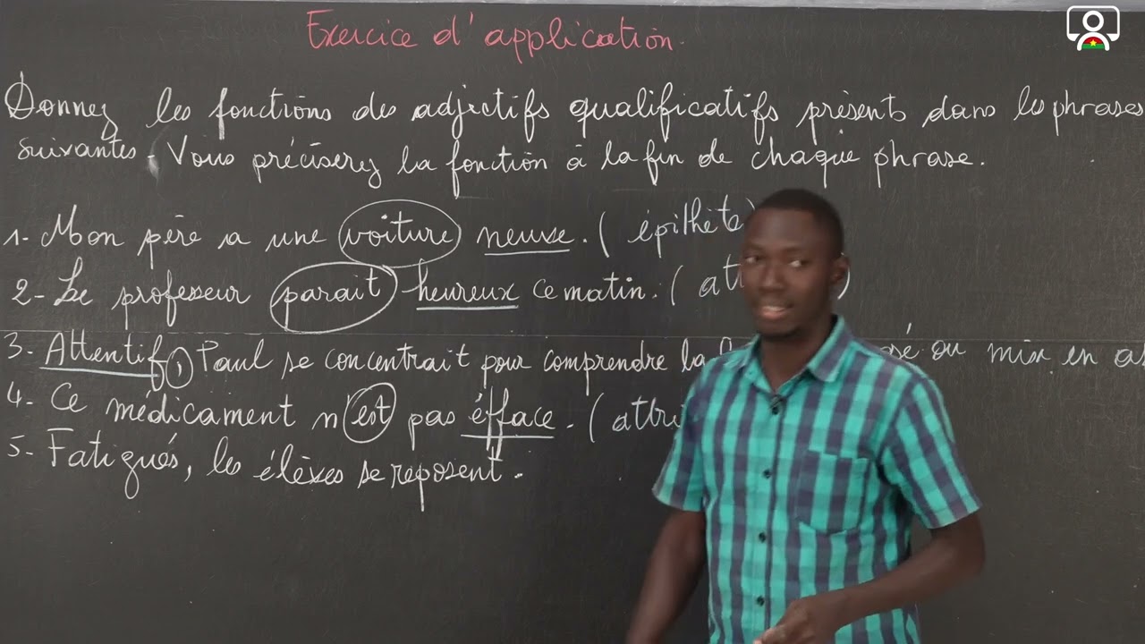 Exercice - 5e - Français - Grammaire : Les fonctions de l'adjectif qualificatif 1/1