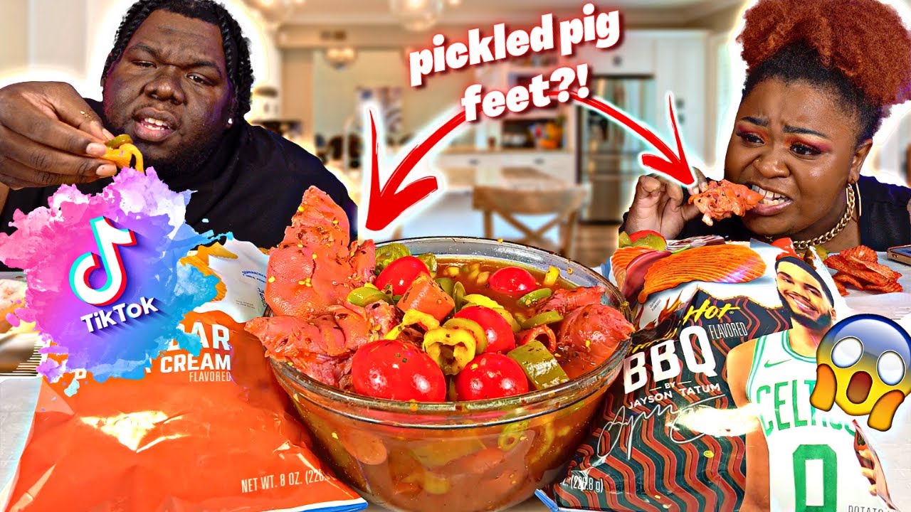 EATING THE VIRAL PIG FEET SPICY BOWL FOR THE FIRST TIME  🥴 | TIKTOK | MUKBANG EATING SHOW