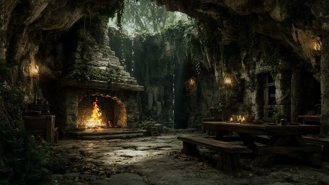 Extreme Midnight Thunderstorm in a Hidden Jungle Cave | Heavy Rain and Deep Echoing Thunder