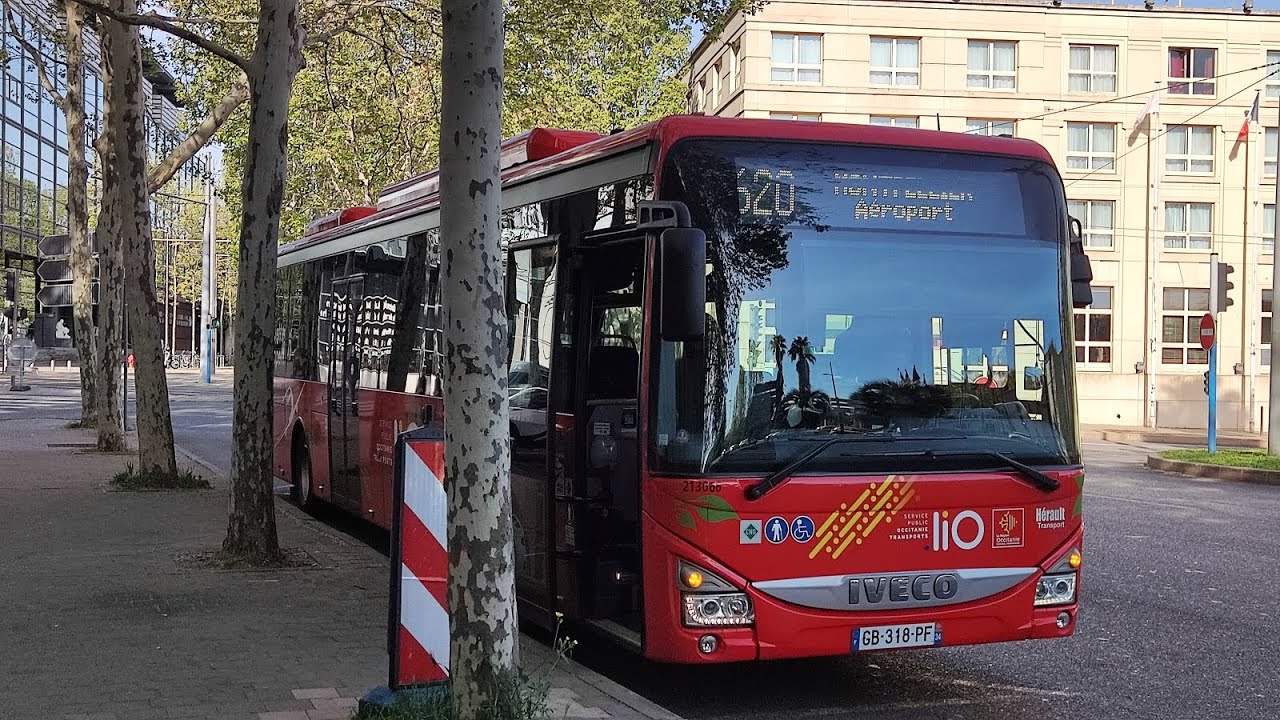 Montpellier airport to city centre - bus shuttle 2.00 Euros