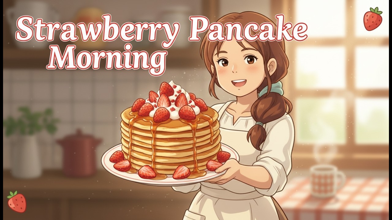 Strawberry Pancake Morning at the Sunny Farmhouse | Cozy Ghibli Slow Life