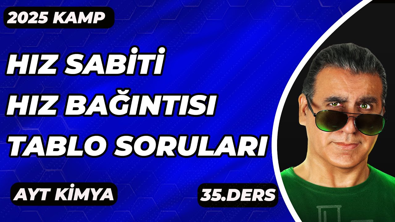 AYT KİMYA |  HIZ SABİTİ  /  DENEYSEL YOLDAN HIZ BAĞINTISI BULMA  | 2025 I 35. DERS