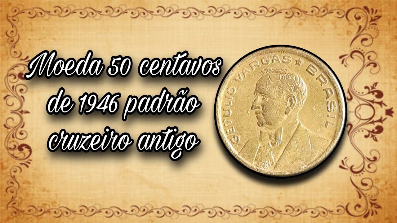 Moeda 50 centavos de 1946 padr&atilde;o cruzeiro antigo
