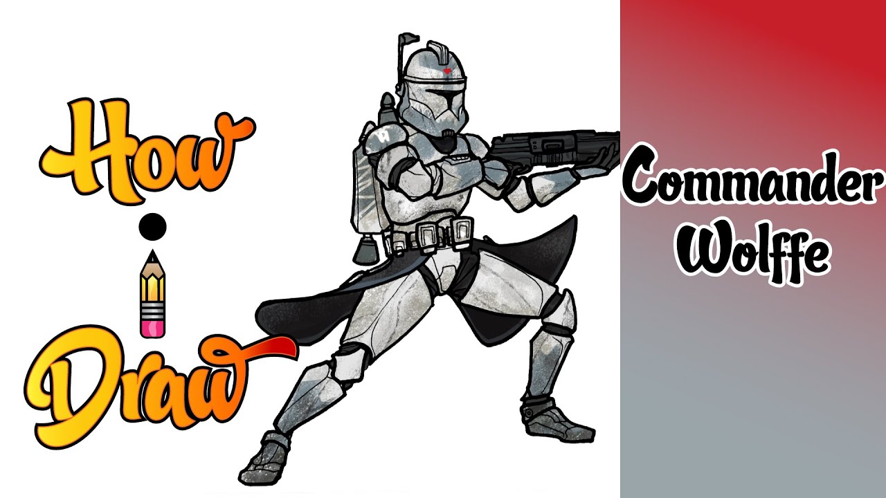 How I Draw COMMANDER WOLFFE from STAR WARS | ** how to draw commander wolffe clone trooper **