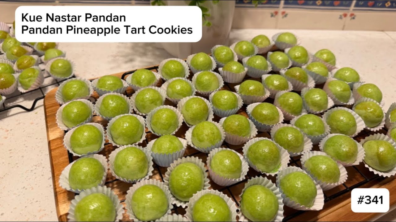 Resep kue Nastar Pandan Rumahan Lumer Dan Lembut (Pandan Pineapple Tart Cookies Recipe) - # 341