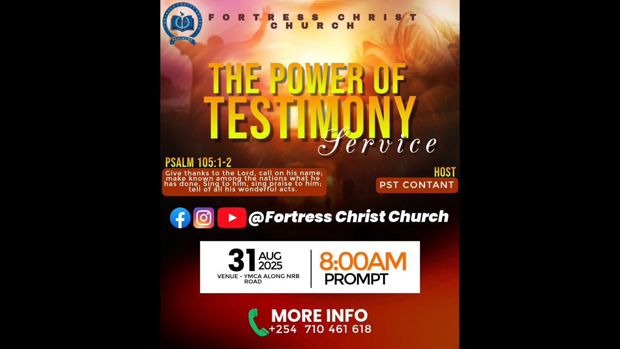 FORTRESS CHRIST CHURCH|SUNDAY SERVICE|31ST AUG 2025