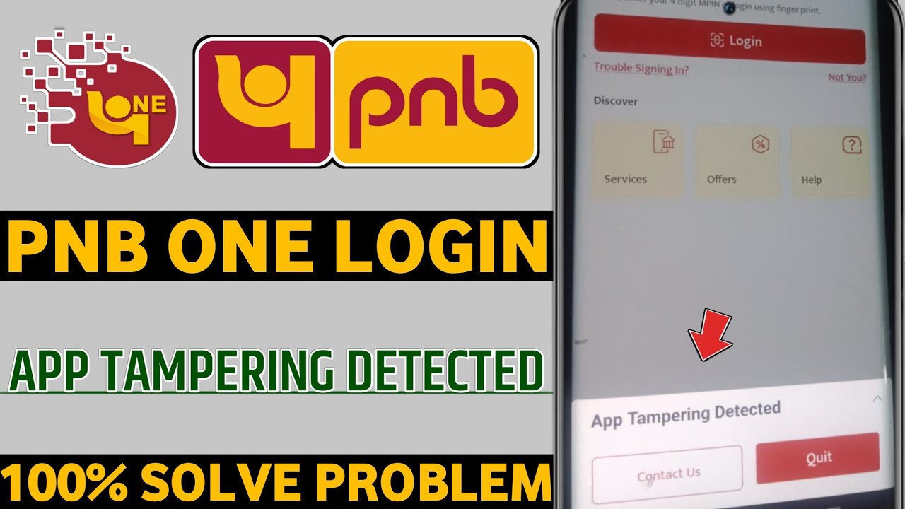 Pnb one app tampering detected | pnb one mobile banking app tampering detected problem solve