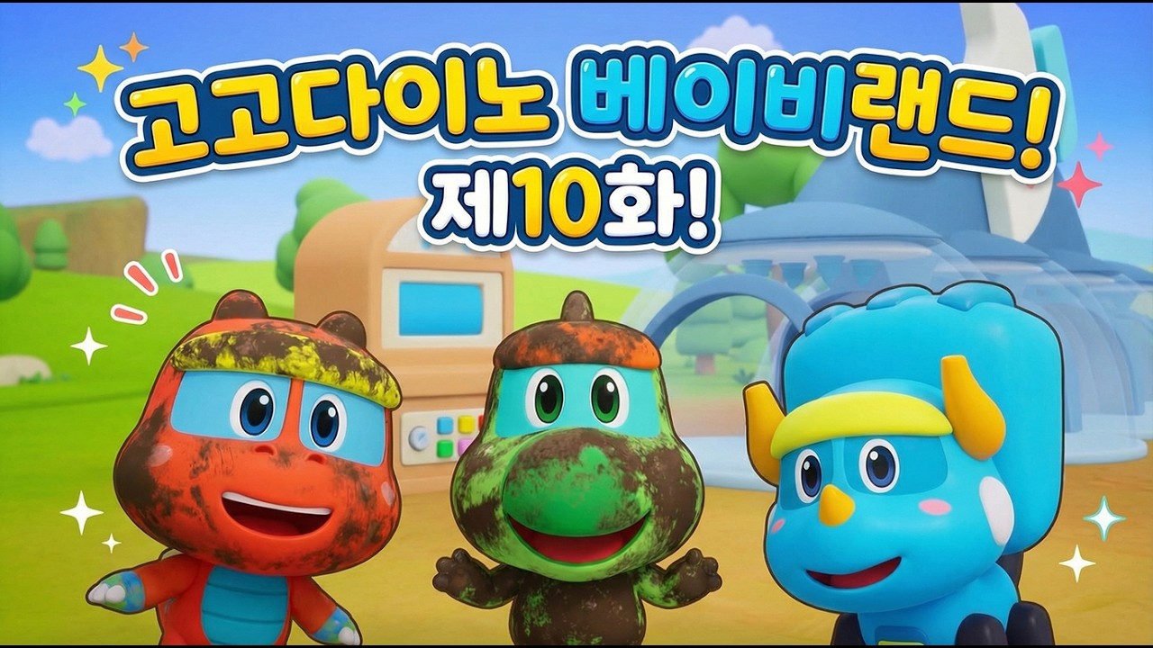 [고고다이노 베이비랜드 시즌1] 10화 깨끗하게 씻고 색칠해봐요 🎢🎪 ㅣVOD에서 만나요!ㅣ🌈알록달록 색깔놀이🌈 ㅣ #고고다이노 #컬러 #변신 #색깔놀이